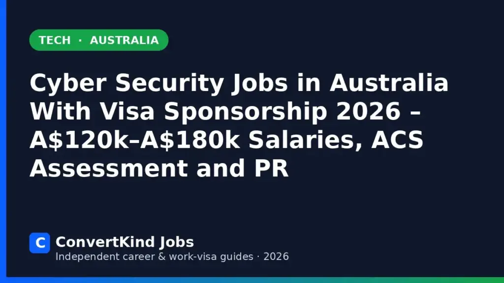Cyber Security Specialist jobs in Australia with visa sponsorship – ConvertKind Jobs guide