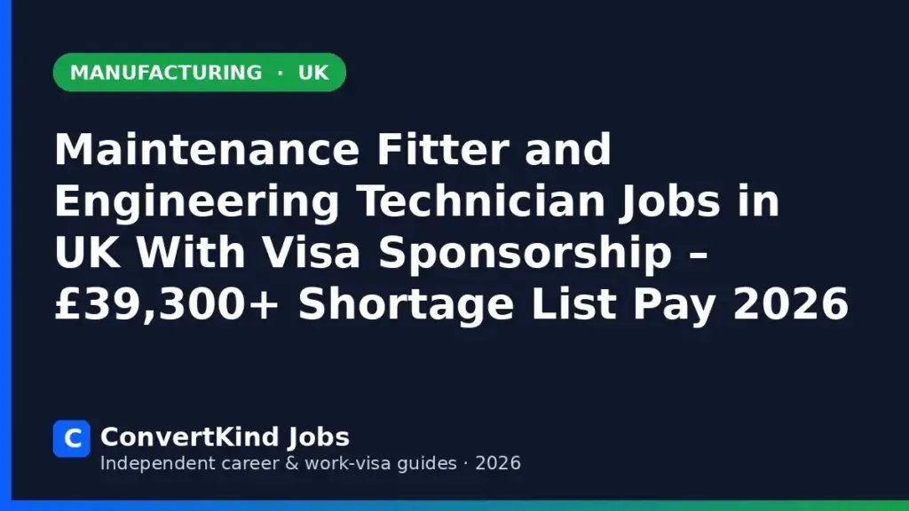 Maintenance Fitter jobs in the UK with visa sponsorship – ConvertKind Jobs guide