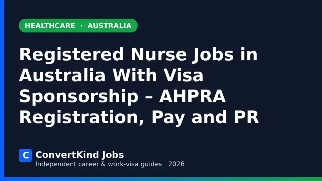 Registered Nurse jobs in Australia with visa sponsorship – ConvertKind Jobs guide