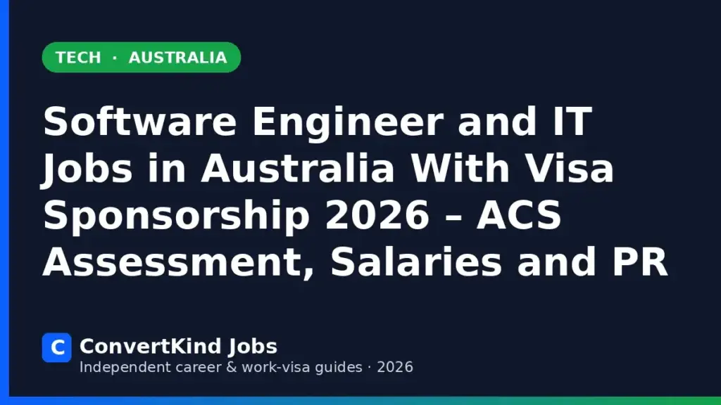 Software Engineer jobs in Australia with visa sponsorship – ConvertKind Jobs guide