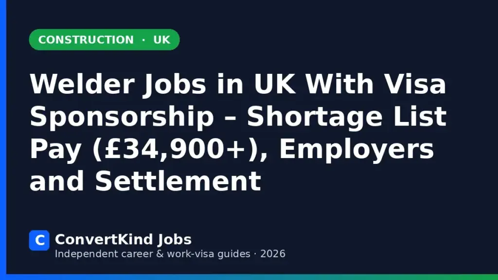Welder jobs in the UK with visa sponsorship – ConvertKind Jobs guide